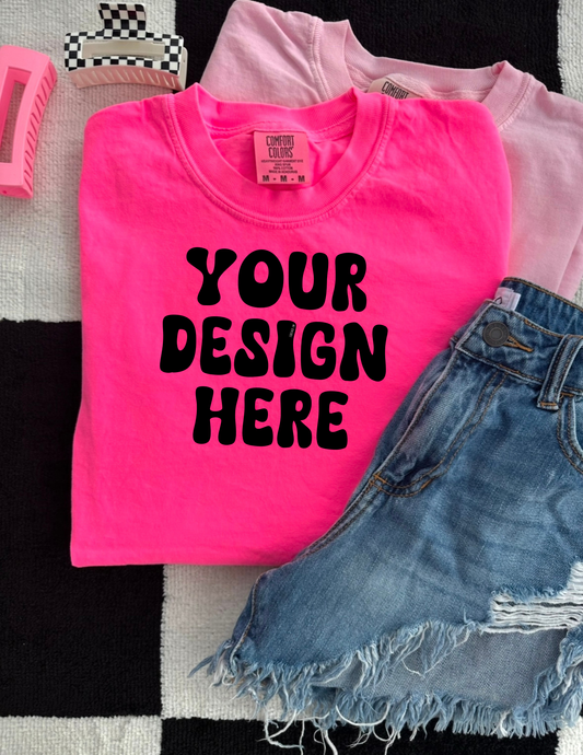 Comfort Colors Neon Pink Mock Up