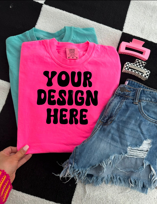 Comfort Colors Neon Pink Mock Up