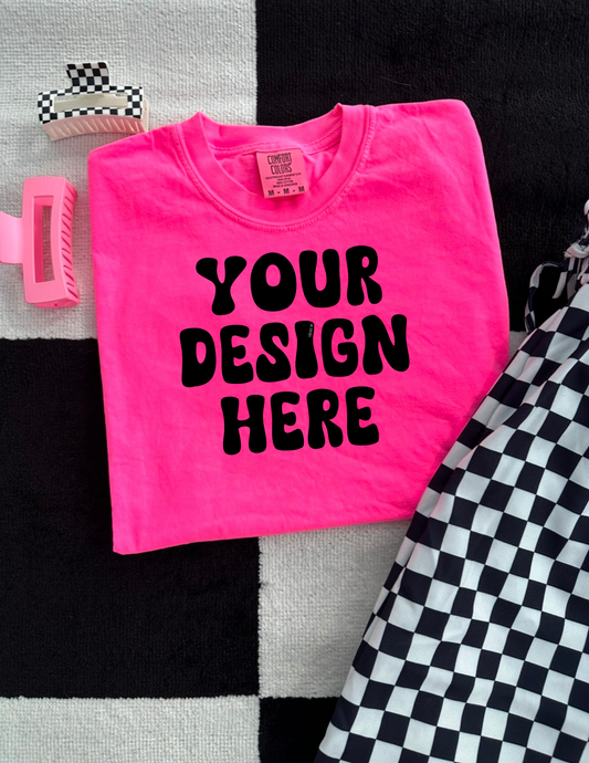 Comfort Colors Neon Pink Mock Up