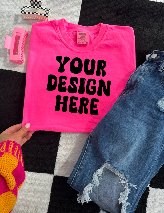 Comfort Colors Neon Pink Mock Up