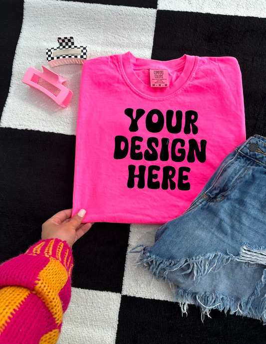 Comfort Colors Neon Pink Mock Up