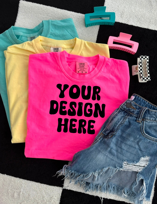 Comfort Colors Neon Pink Mock Up