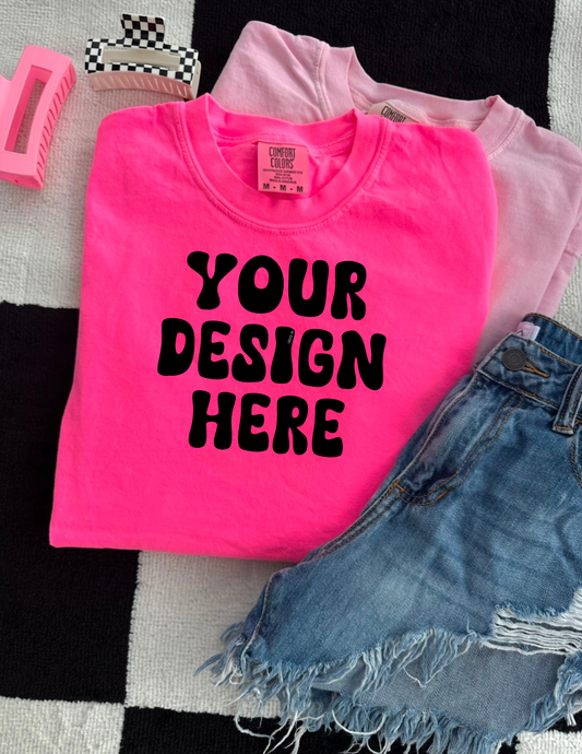 Comfort Colors Neon Pink Mock Up