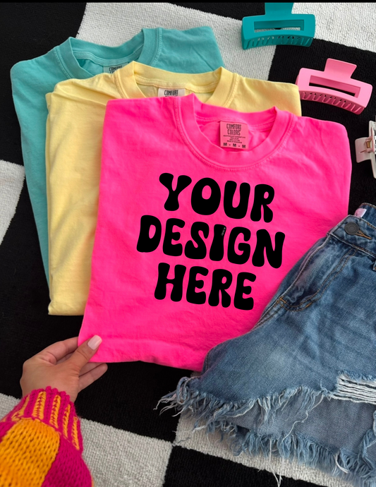 Comfort Colors Neon Pink Mock Up