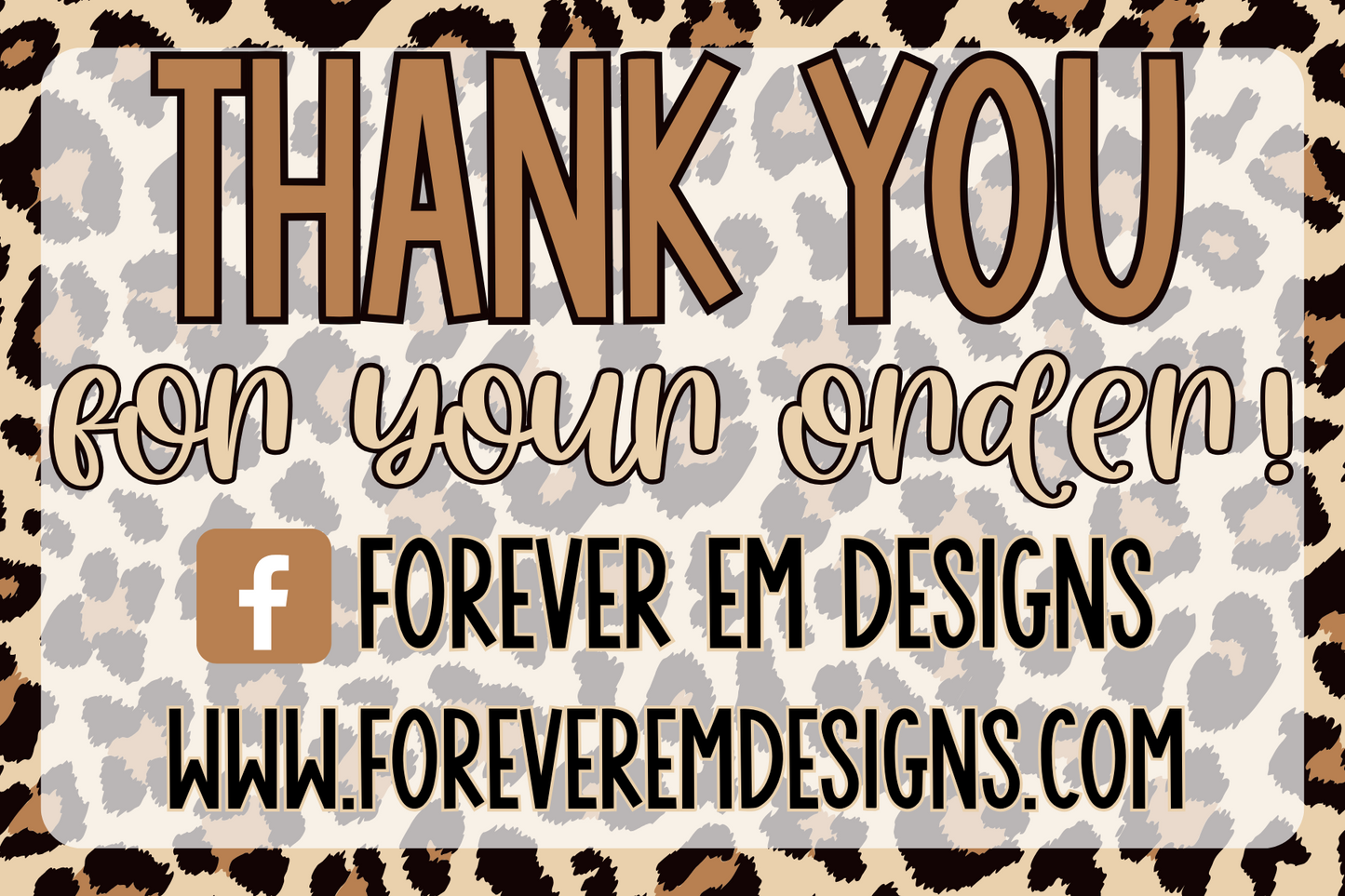 Leopard Print Thank You Card Template