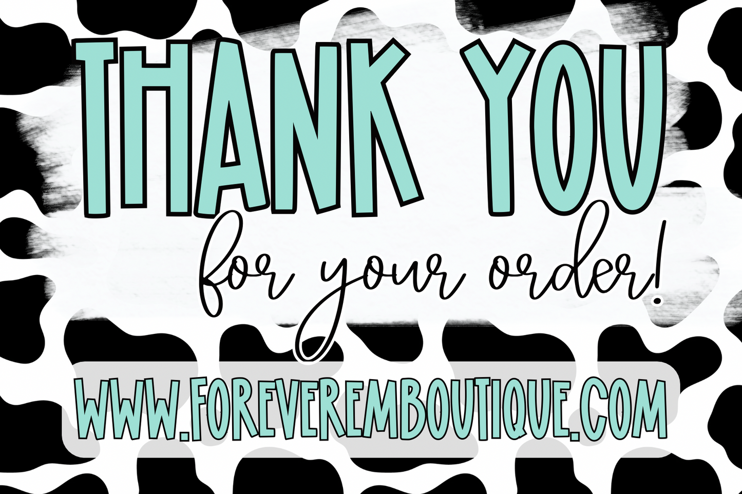 Cow Print Thank You Card Template