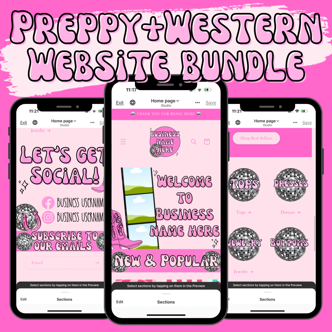 Preppy + Western Website Bundle