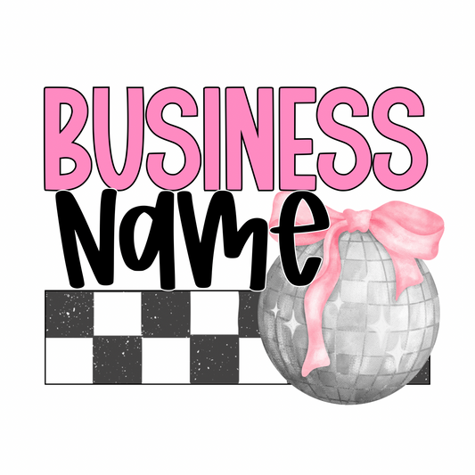 Pink/Bow Disco Premade Logo