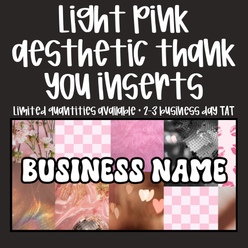 Light Pink Aesthetic Thank You Card Inserts-Physical Product