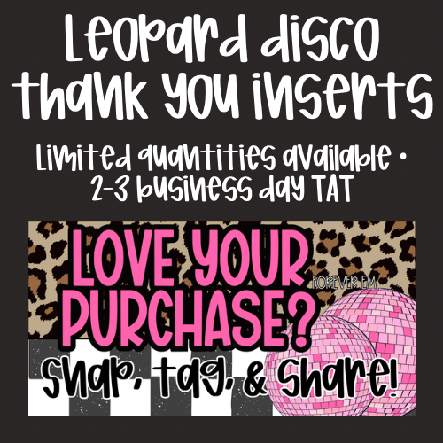 Leopard Disco Thank You Card Inserts-Physical Product