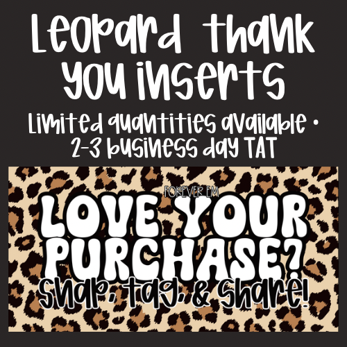 Leopard Thank You Card Inserts-Physical Product