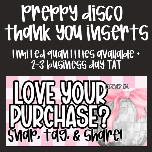 Preppy Disco Thank You Card Inserts-Physical Product