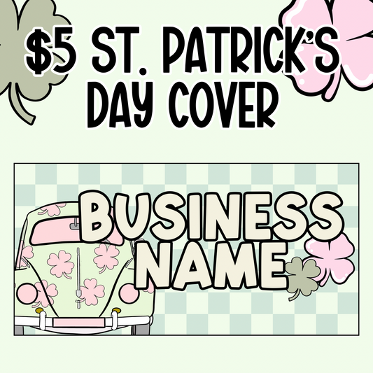 Checkered pink clover St. Partrick’s Day Cover