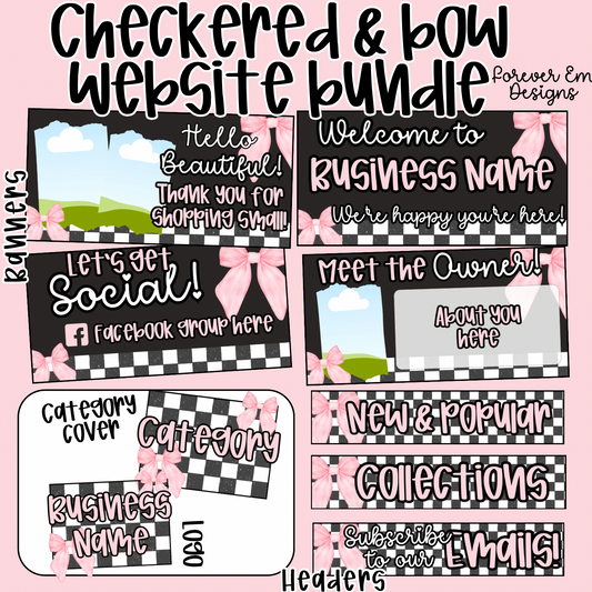 Checkered & Bow Website Bundle