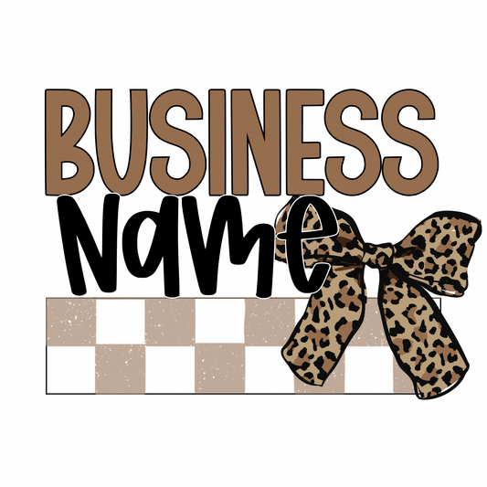 Leopard Bow Premade Logo