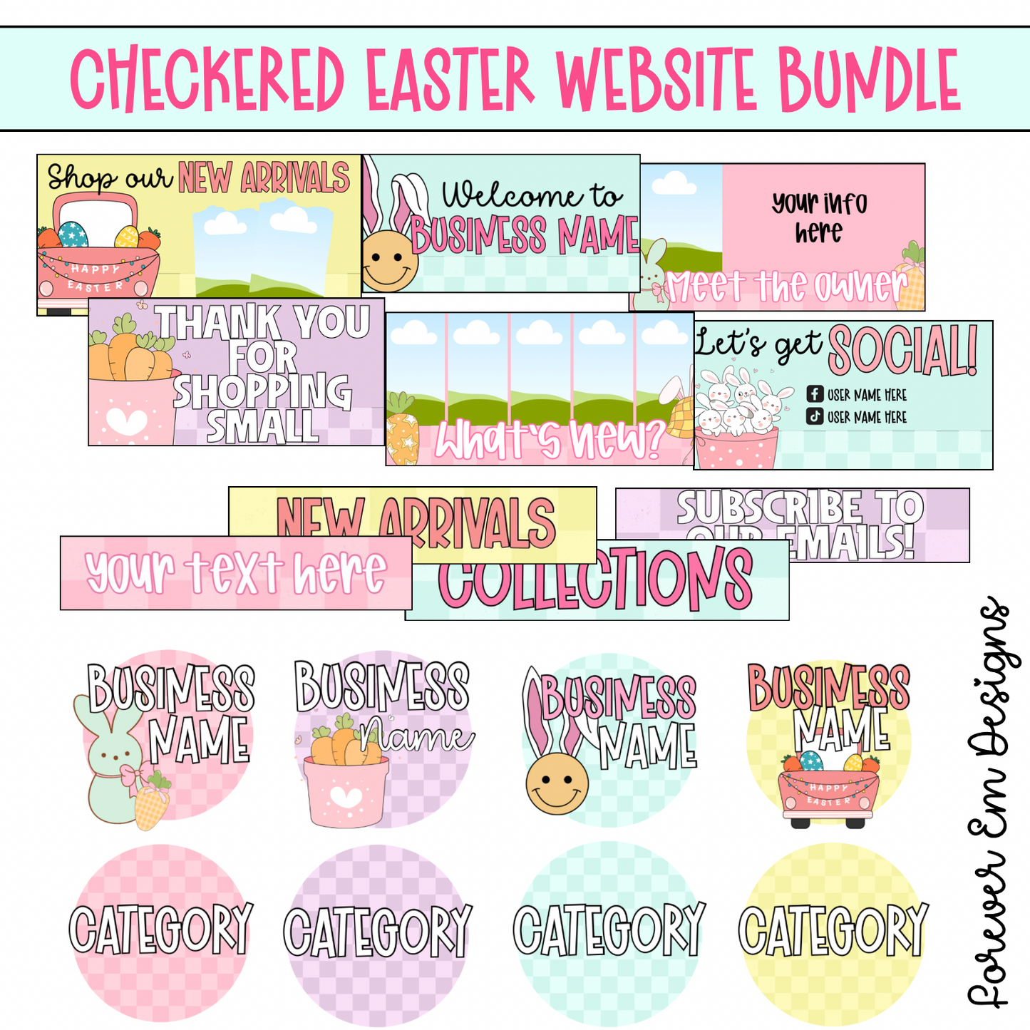 Checkered Easter Website Bundle