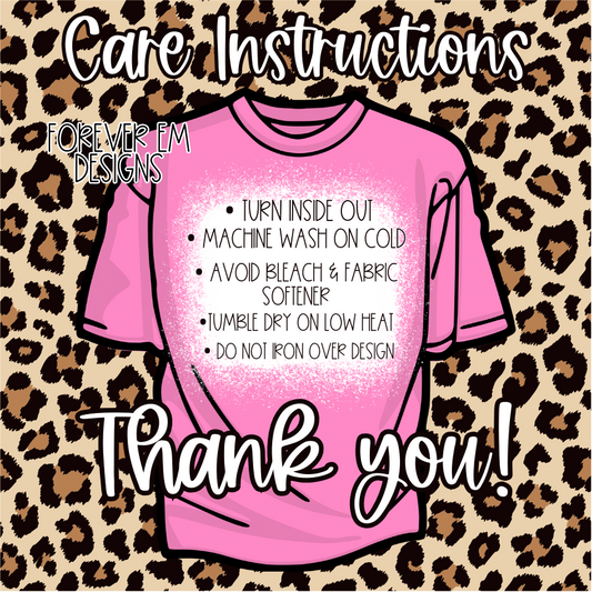 Leopard Print Care Instruction Card Design