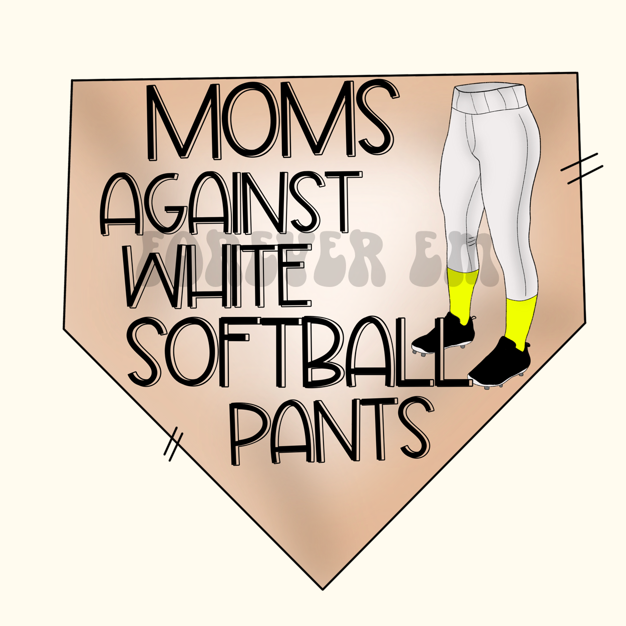 Moms against white softball pants - PNG