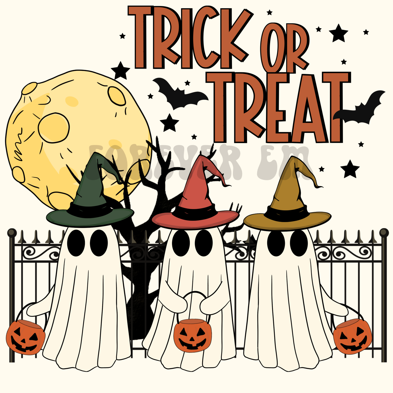 Ghost Witches Trick Or Treat - PNG