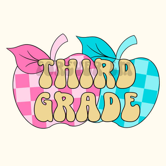 THIRD GRADE Checkered Apples - PNG