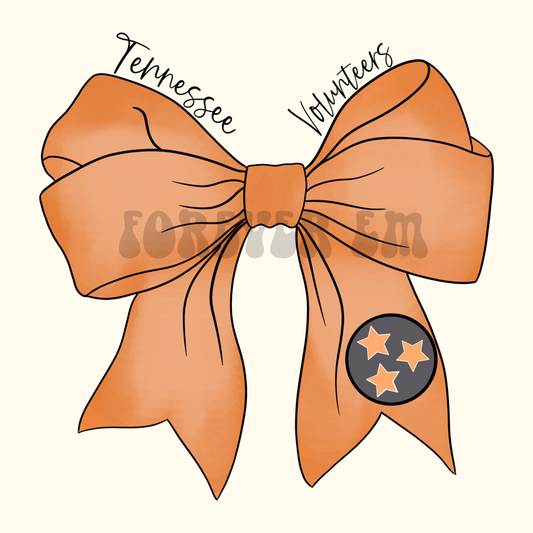 TN VOL watercolor team bow - PNG