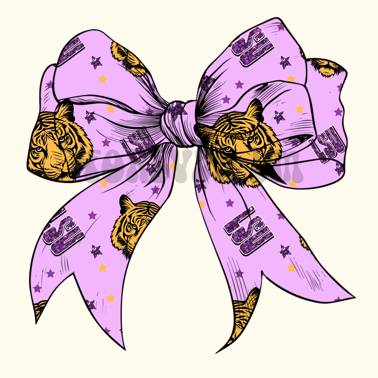 Louis tigers faux sequin conquette bow