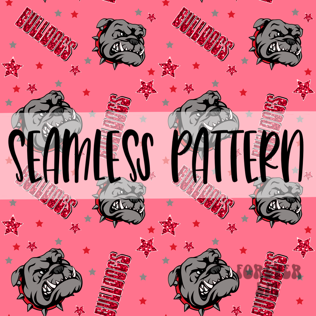 Bulldogs faux sequin seamless pattern