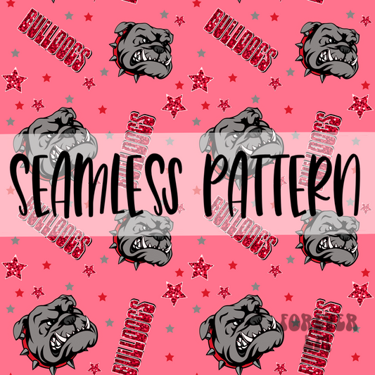 Bulldogs faux sequin seamless pattern