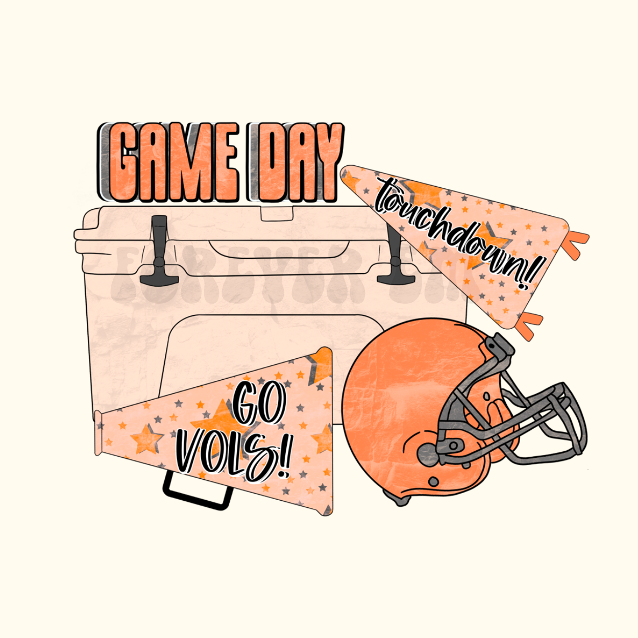 Tennessee orange Game Day Preppy Cooler PNG