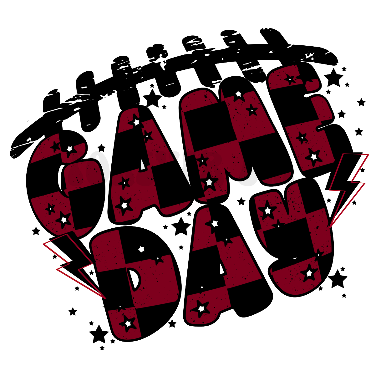 Retro Checkered Game Day PNG red and black