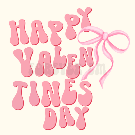 Retro happy Valentine’s Day png bow