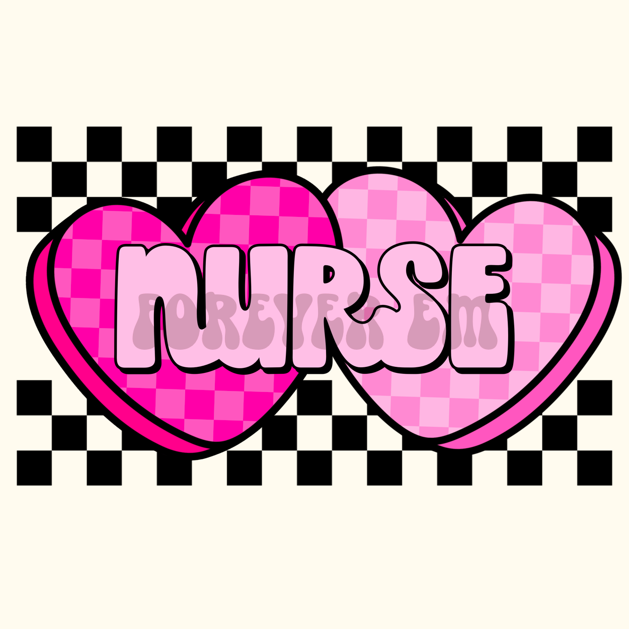 Nurse checkered hearts png