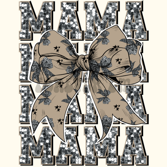 Mama varsity sequin bow png