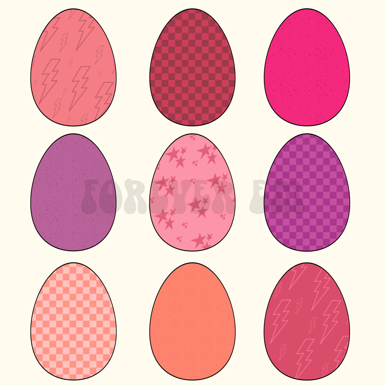 Pink Preppy Egg collage png